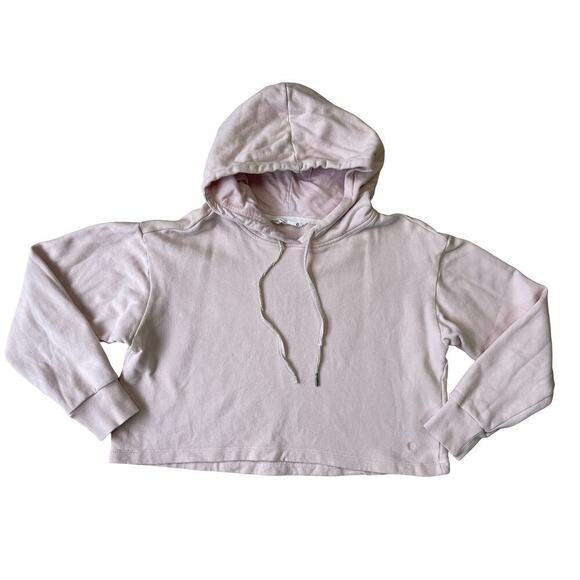 Tavi Noir Semi Cropped Blush Pink Hoodie Athleisure Loungewear Sporty Chic Small - Picture 2 of 10